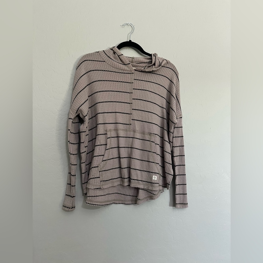 Billabong Brown and Black Striped Sweatshirt